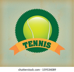 tennis label over vintage background vector illustration 