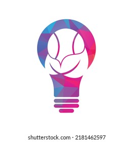 Tennis leaf bulb shape concept vector logo design. Game and eco symbol or icon.