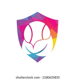 Tennis leaf vector logo design. Game and eco symbol or icon. Unique ball and organic logotype design template.