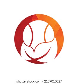 Tennisblatt, Vektorlogo-Design. Spiel- und Ökosymbol oder Symbol. Einzigartige Ball- und Bio-Logo-Design-Vorlage.	