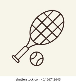 Tennis line icon. Game, racket, player. Sport concept. Vector illustration can be used for topics like sport, outdoor activities, healthy lifestyle