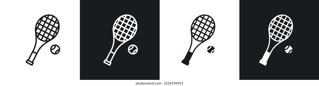 Tennis linear icon set for app, and web design.