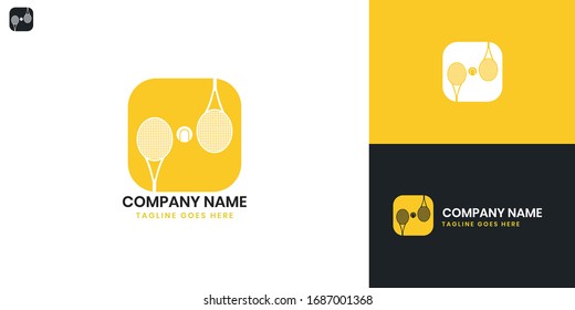 Logotipo de tenis: todos los elementos de esta plantilla se pueden editar con software vectorial