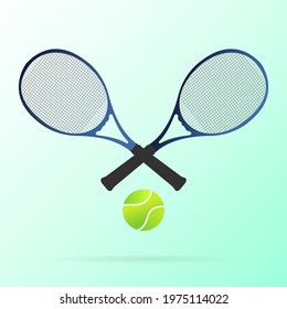 Tennis logo ,tennis ball with racket on blue ,Vector Illustration EPS 10