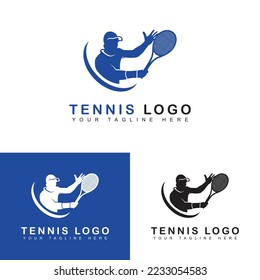 tennis logo creative concept. tennis player vector icon