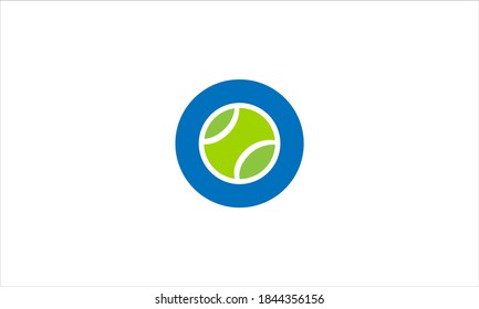 tennis Logo Design Template with ball in circle