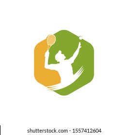 tennis logo designs with tennis players ball and racket logo design inspiration	