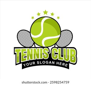 tennis logo emblem badge vector silhouette illustration for club, academy tournament logo modern minimalist