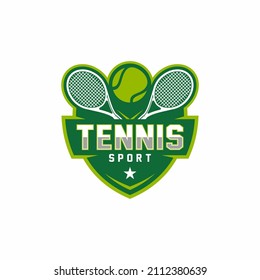 Tennis logo icon design, sports badge template. Vector illustration - Shutterstock ID 2112380639