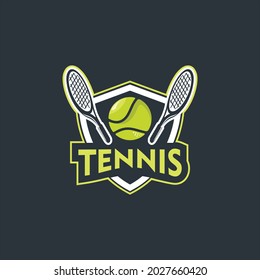 tennis logo labels. Vector illustration. Vintage typography design with paddle tennis racket, visor and paddle ball silhouette.