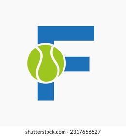 Logo De Tenis En La Letra F. Academia Deportiva de Tenis, Signo de Logo del Club