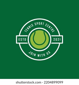 tennis logo with racket and slogan template