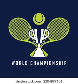 tennis logo with racket and slogan template