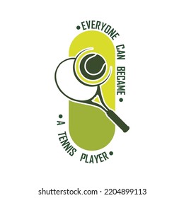 tennis logo with racket and slogan template