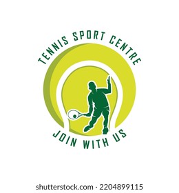 tennis logo with racket and slogan template