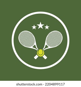 tennis logo with racket and slogan template
