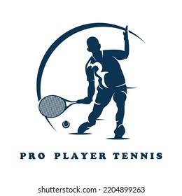 tennis logo with racket and slogan template