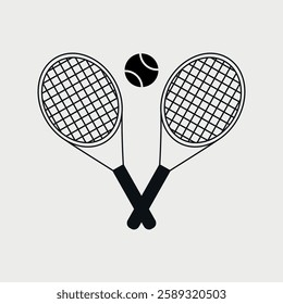 tennis logo tennis rackets isolated on white background sport activity symbol vector