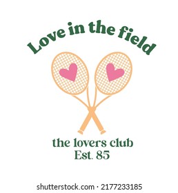 tennis logo, rackets whit hearts