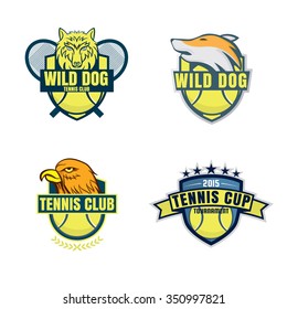 tennis logo set,championship,tournament,decal,vector illustration