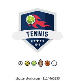 Tennis logo. Sport badge. Vector illustration.