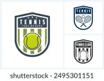 Tennis logo sport design template, tennis sport emblem vector, tennis tournament logo badge design vector illustration