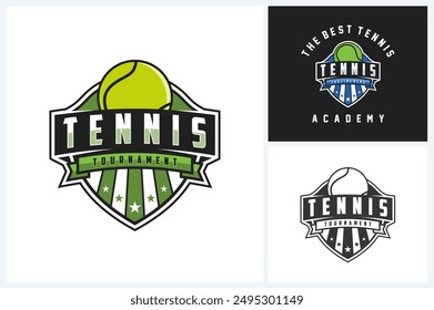 Tennis logo sport design template, tennis sport emblem vector, tennis tournament logo badge design vector illustration