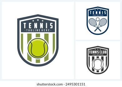 Tennis logo sport design template, tennis sport emblem vector, tennis tournament logo badge design vector illustration