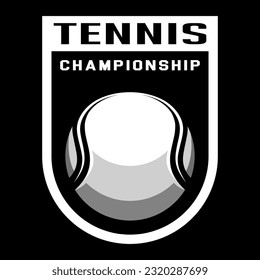 Tennis logo. Sport games. Sporting equipment. Emblem, badge.