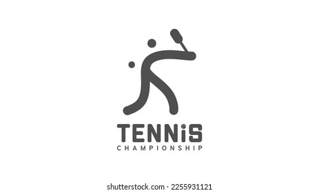 Tennis logo symbols ,illustrations for use for Tennis Championship and Tennis Logo events on white background , Illustration Vector  EPS 10