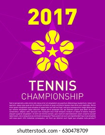 Tennis logo and text Composition for sport event advertising, brochure, diploma, poster or web design