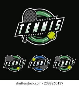 Tennis logo vector design, sports badge template. Emblem set collection Vector illustration