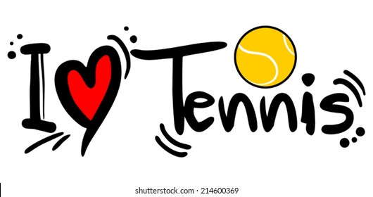 Download I Love Tennis Theme with Heart Shaped Tennis Ball ...