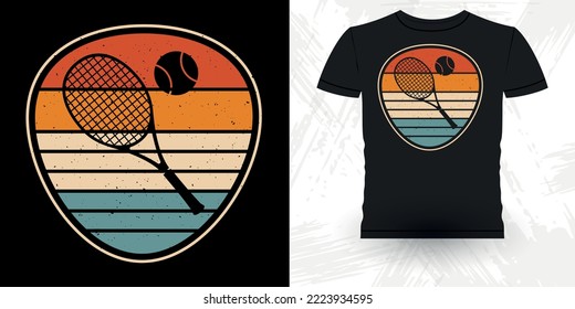 Tennis Lover Funny Tennis Players Retro Vintage Tennis T-shirt Design
