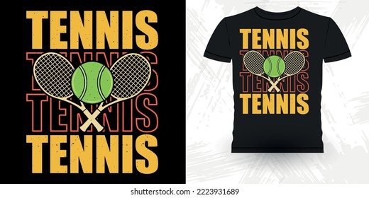 Tennis Lover Funny Women Tennis Player Retro Vintage Tennis T-shirt Design