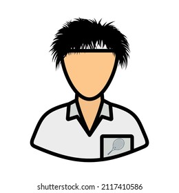 Tennis Man Athlete Head Icon. Editable Bold Outline With Color Fill Design. Vector Illustration.