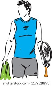 tennis man player vector illustration