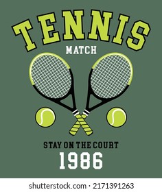 tennis match, sports graphic t shirts vector designs and other uses.