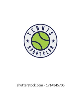 Tennis minimalist logo design modern with green ball 