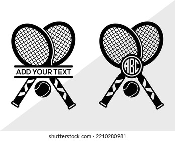 Ilustración de vectores imprimibles SVG de monograma de tenis