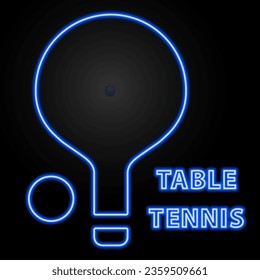 tennis neon sign, modern glowing banner design, colorful modern design trend on black background. Vector illustration.