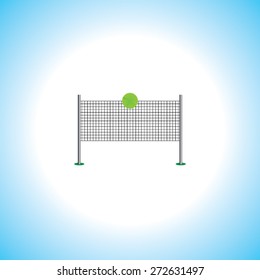 tennis net with ball vector illustration 