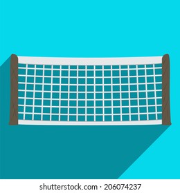 Tennis Net In Flat Style. Vector Illustration.