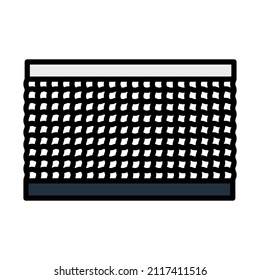 Tennis Net Icon. Editable Bold Outline With Color Fill Design. Vector Illustration.