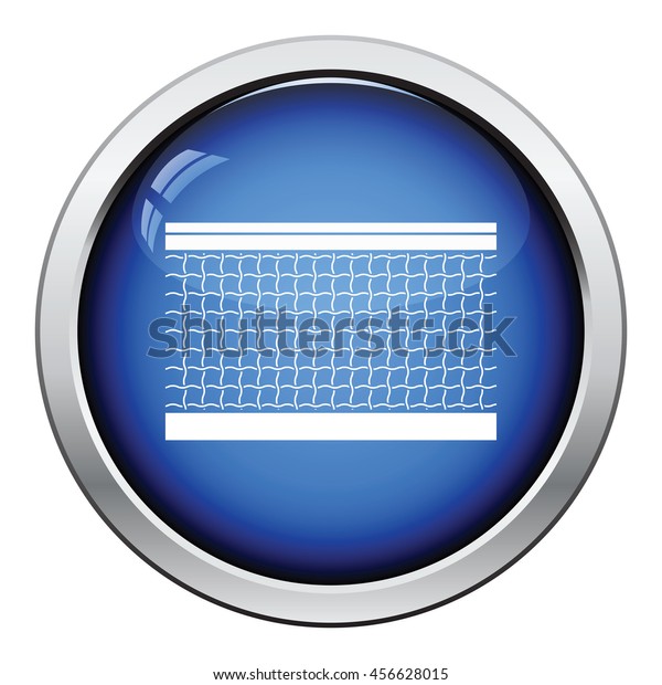 Tennis net icon. Glossy button design.\
Vector illustration.