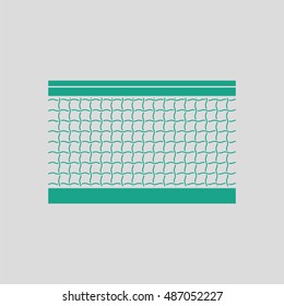 Tennis net icon. Gray background with green. Vector illustration.