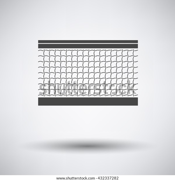 Tennis net icon on gray background with
round shadow. Vector
illustration.