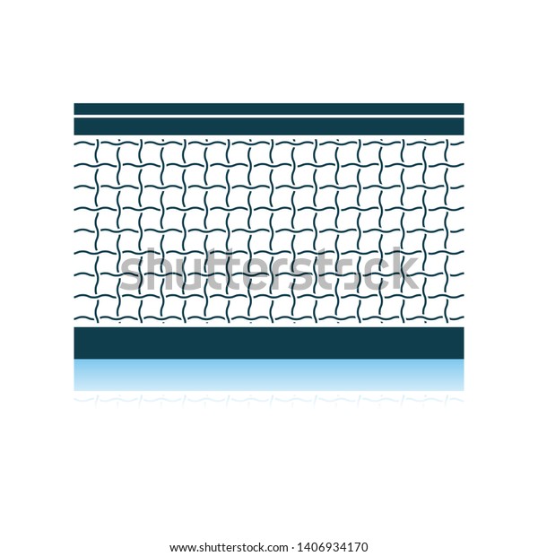 Tennis Net Icon. Shadow Reflection Design.\
Vector Illustration.