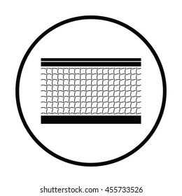 Tennis net icon. Thin circle design. Vector illustration.
