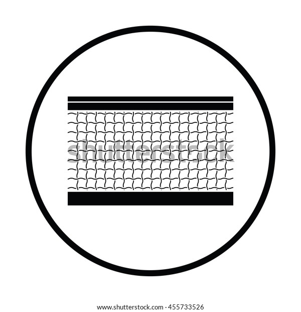 Tennis\
net icon. Thin circle design. Vector\
illustration.